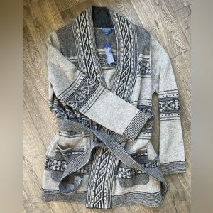 Pendleton Charcoal and Light Gray wool Cardigan